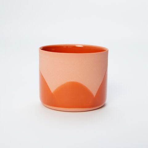 Mandarin - Medium -  Roseate Inside Semi Orange Wave