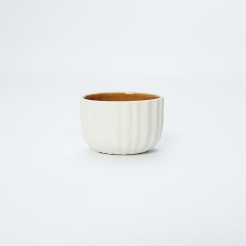 Çizgili Sunumluk - Medium - Blanc Inside Marron