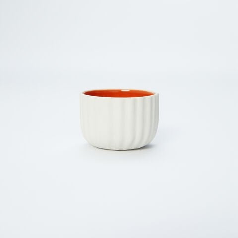 Çizgili Sunumluk - Medium - Blanc Inside Orange
