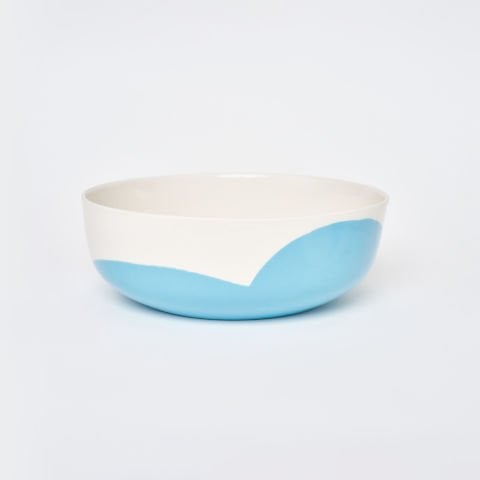 Mandarin Derin Kase - 19,5 cm - Outside Turquoise & White