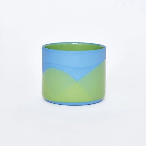 Mandarin - Medium -  Midnight Blue Inside Pistachio Green Semi Pistachio Green