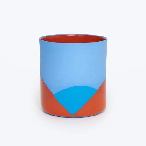 Mandarin - Large - Midnight Blue Inside Orange Semi Orange Ocean Wave